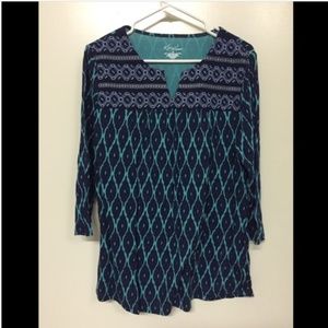 Kim Rogers Embroidered Pattern Tunic Shirt